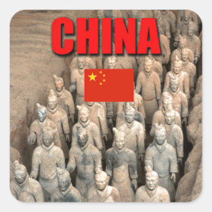 China Terracotta Army - Berufliches Foto Quadratischer Aufkleber