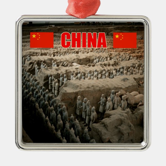 CHINA Terracotta Army Silbernes Ornament (Vorne)