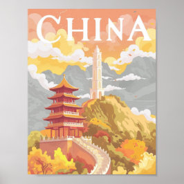 China Tiongkok Vintag Berühmter Reiseort Poster
