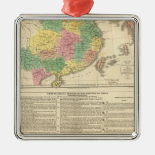 China und Japan-Atlas-Karte Silbernes Ornament