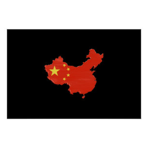 China und Karte Poster