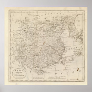 China, unterteilt in ihre großen Provinzen Poster