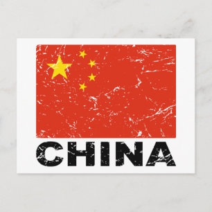 China Vintage-Flagge Postkarte