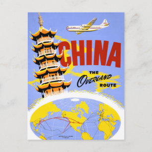 China Vintage Travel Poster Zurück Postkarte