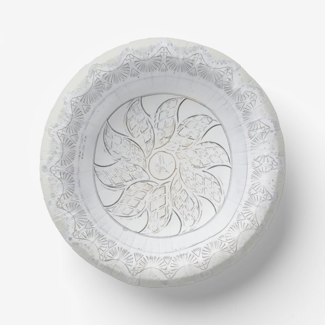 China Vintager Klarglasflora und Lüftergläser Pappteller (Vorderseite)