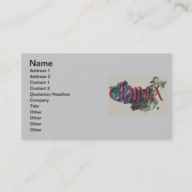 China-Visitenkarte Visitenkarte (Vorderseite)