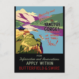 China Yangtsze Vintage-Reiseposter Postkarte