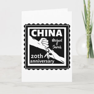 China zum 20. Hochzeitstag Karte