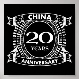 China zum 20. Hochzeitstag Poster