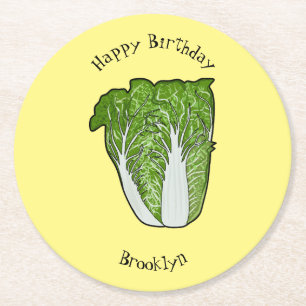 Chinakohl-Cartoon Runder Pappuntersetzer