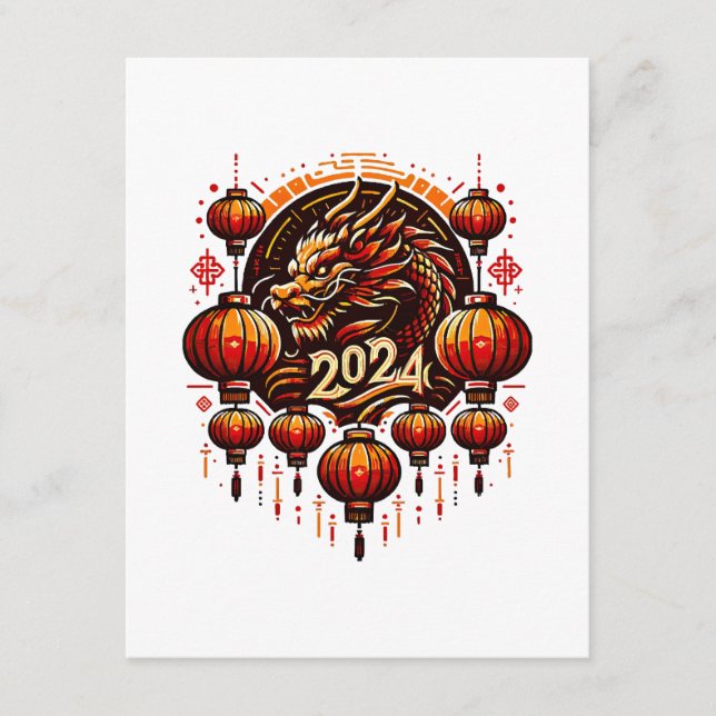 Chinas neues Jahr 2024 Begleitkarte (Vorderseite)