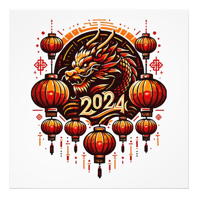 Chinas neues Jahr 2024 Fotodruck (Vorne)