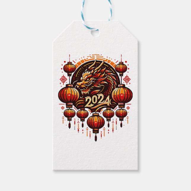Chinas neues Jahr 2024 Geschenkanhänger (Vorderseite)