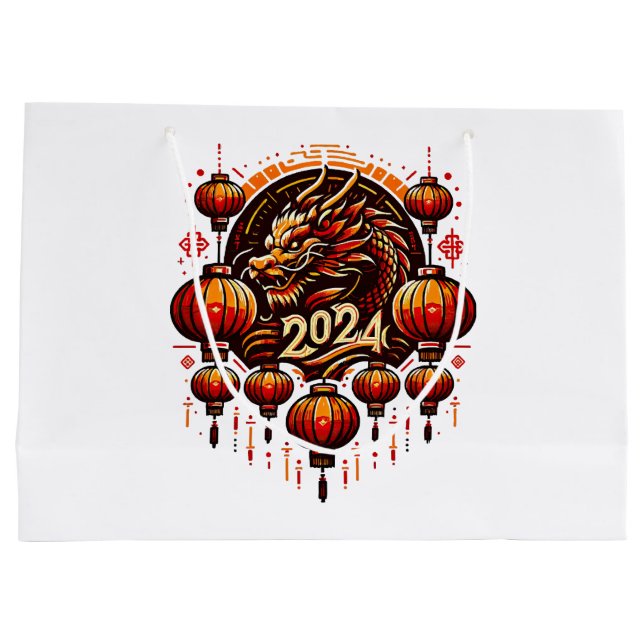 Chinas neues Jahr 2024 Große Geschenktüte (Rückseite)