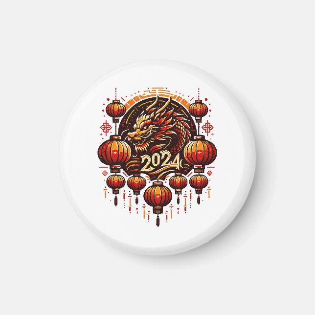 Chinas neues Jahr 2024 Magnet (Vorne)