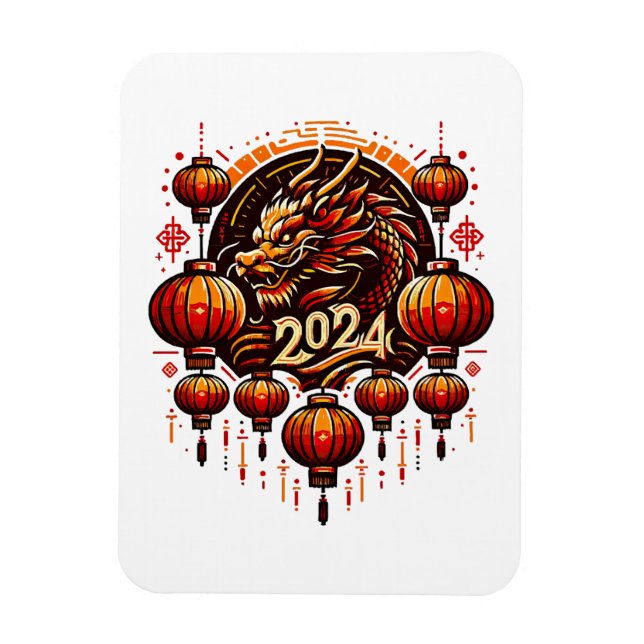 Chinas neues Jahr 2024 Magnet (Vertikal)