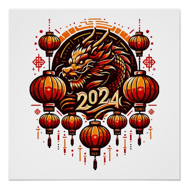 Chinas neues Jahr 2024 Poster (Vorderseite)