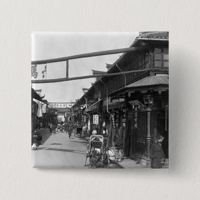 Chinatown in Shanghai, Ende des 19. Jahrhunderts Button (Vorderseite)