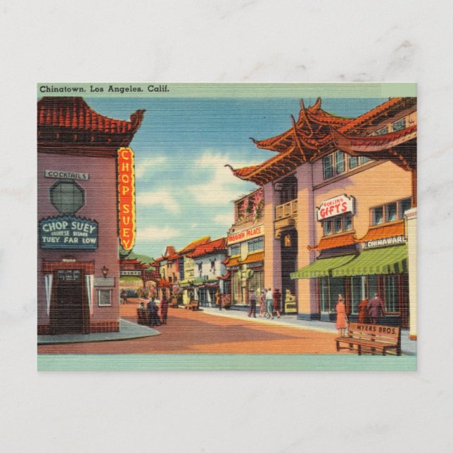 Chinatown, Los Angeles, Kalifornien Vintag Postkarte (Vorderseite)