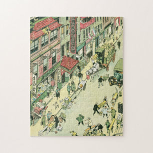 Chinatown NY Manhattan Street Szene Tony Sarg Puzzle