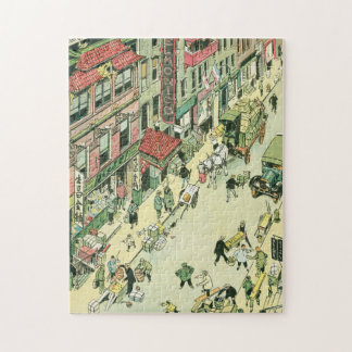 Chinatown NY Manhattan Street Szene Tony Sarg Puzzle