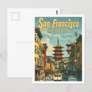 Chinatown San Francisco USA Vintage Reiseziel Postkarte