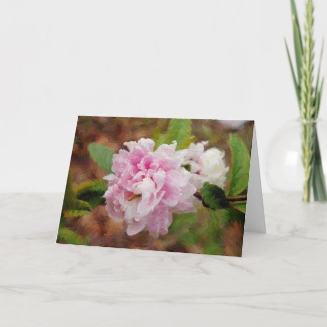 Chince Blossom Gouache Art Note Card Karte (Vorderseite)