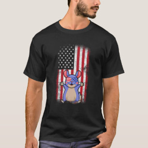 Chinchilla American Flag Boys Girls Damen Vier T-Shirt