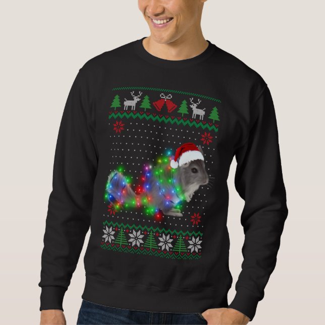 Chinchilla Animal Ugly Sweater Christmas Puppy Ani Sweatshirt (Vorderseite)