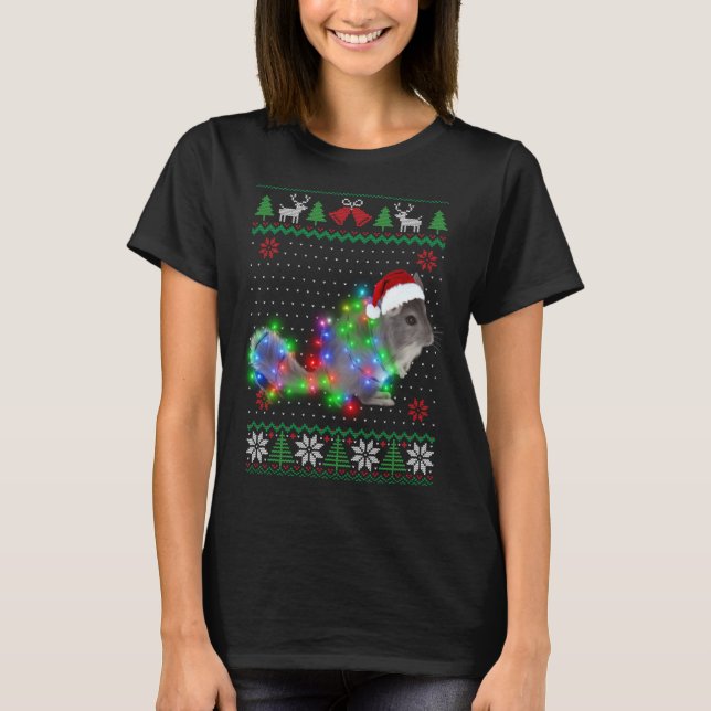 Chinchilla Animal Ugly Sweater Christmas Puppy Ani T-Shirt (Vorderseite)