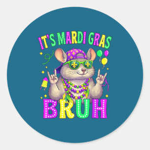 Chinchilla bruh Mardi Gras Jungen Mädchen Kinder K Runder Aufkleber