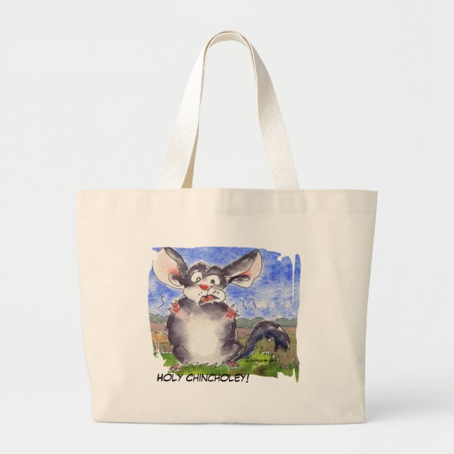 Chinchilla Cartoon Funny Tote Bag Jumbo Stoffbeutel (Vorne)