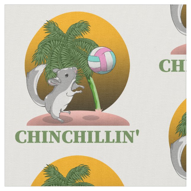 Chinchilla Chinchillin’ Tropical Beach Stoff (Nahaufnahme)