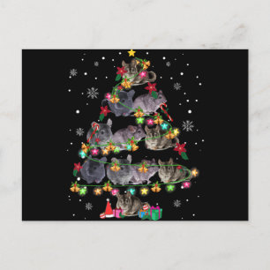 Chinchilla Christmas Tree Funny Rodents Lover Xmas Feiertagspostkarte