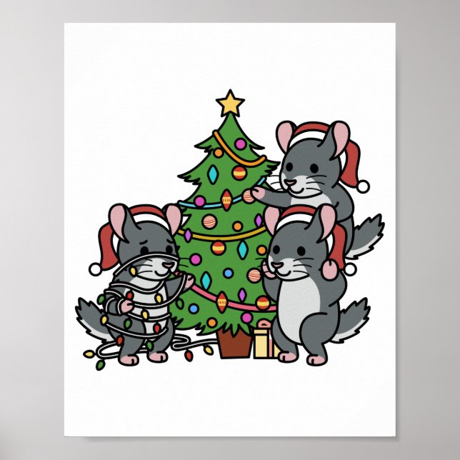 Chinchilla Christmas Tree Poster (Vorne)