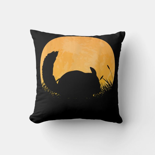 Chinchilla Easy Halloween Outfit Rodent Moon Kissen (Vorderseite)