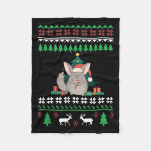 Chinchilla Funny Pet Ugge Weihnachtskurat Fleecedecke