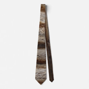 CHINCHILLA FUR DESIGN HORIZONTAL NECK TIE KRAWATTE