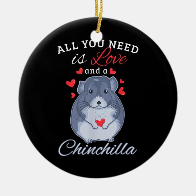 Chinchilla Gift Funny Niedlich Pet Animal Lover Be Keramik Ornament (Vorne)
