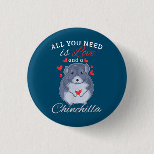 Chinchilla Gift Funny Niedlich Pet Animal Lover Ei Button