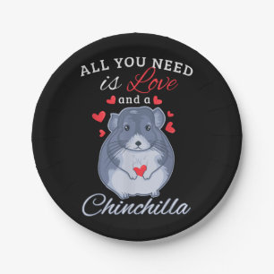 Chinchilla Gift Funny Niedlich Pet Animal Lover Ei Pappteller