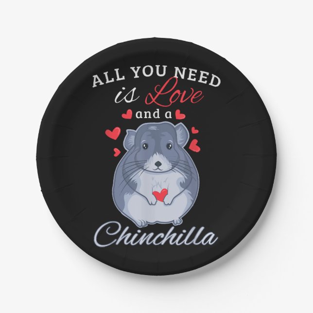 Chinchilla Gift Funny Niedlich Pet Animal Lover Ei Pappteller (Vorderseite)