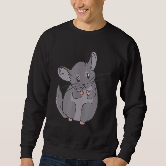 Chinchilla Herren Haustier Sweatshirt (Vorderseite)