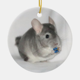 Chinchilla Holding Keramik Ornament