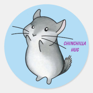 Chinchilla hug runder aufkleber
