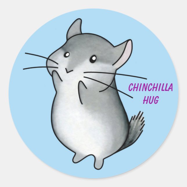 Chinchilla hug runder aufkleber (Vorderseite)
