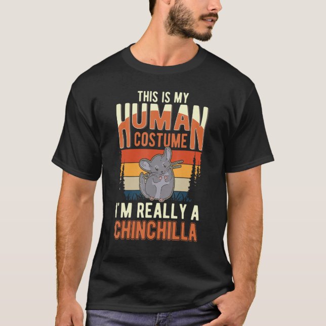 Chinchilla Human Costume Halloween Chinchilla T-Shirt (Vorderseite)