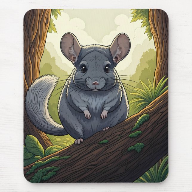 Chinchilla im Wald Mousepad (Vorne)