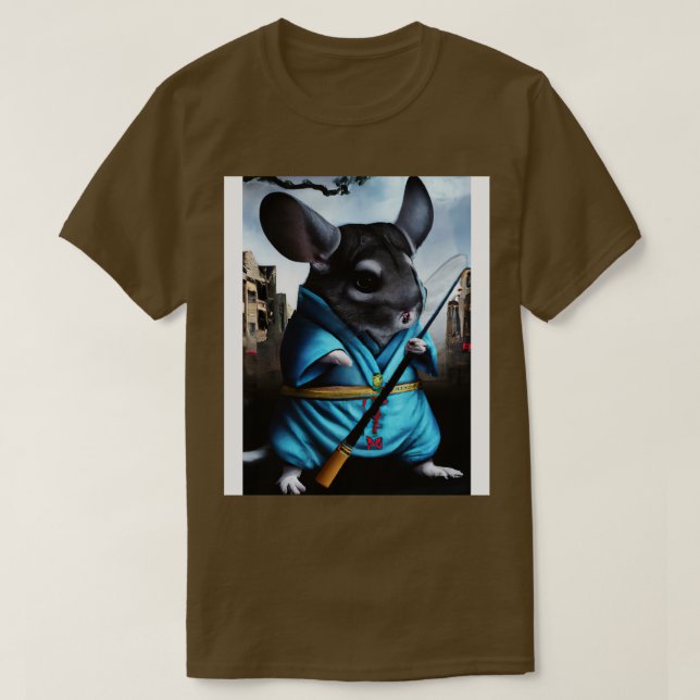 Chinchilla in einem Ninja-Kostüm 4 T-Shirt (Design vorne)