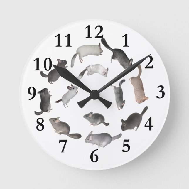 Chinchilla jumping clock runde wanduhr (Vorderseite)